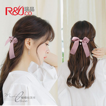 Korean bow large fabric headgear top clip hairhairclip clip clip clip horsetail clip spring clip lady hair accessory