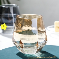 Nordic Golden Edge Glass Ins Simple Transparent Water Cup Home Hexagon Glass High Temperature Resistant Glass