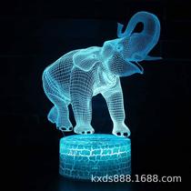 Foreign trade Elephant series colorful touch remote control 3D desk lamp LED night light USB creative gift table lamp