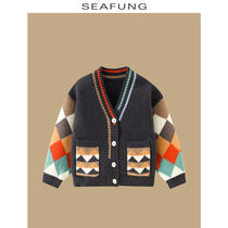 ( British Seafung children's clothing ) Children's sweater New fashionable boys' knitted open shirt in autumn 2022