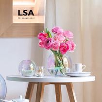 British LSA Mapei pearl rainbow glass spherical vase Living room decoration flower arrangement bottle Nordic style wedding gift