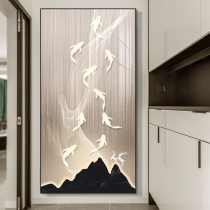 Modern minimalist entrance porch decorative painting facing the door corridor aisle light luxury hanging painting nine fish picture meaning good mural