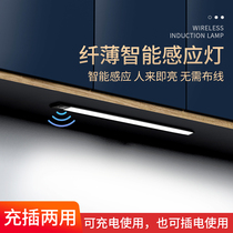 Body induction lamp Home aisle charging wardrobe Open door that is bright bed bottom bed Next night Get up Wireless Little Night Lights