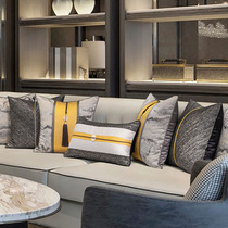 (Manyuan) Modern new Chinese model room sofa pillow bedside waist cushion Villa living room light luxury pillowcase