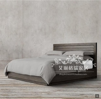 American countryside solid wood venetian bed master bedroom with double bed and wedding bed French style make old neoclassical oak large bed set to do