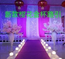 Roman Column Road Introduction Sakura Gate Vase Road Introduction High-end Wedding Roman Column Sakura Road Introduction Plastic Golden Cup Road Flower