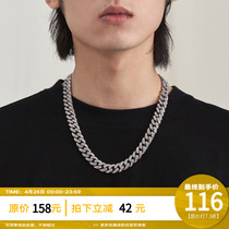 PCLP Inlaid Drilling Necklace Hip Hop the US Tide Cards Trend 100 Hitch Chains