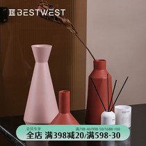 BEST WEST designer Ceramic Vase ornaments living room decorations Morandi color dried flower insert vase creative