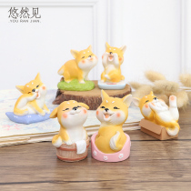 Shiba dog small ornaments desktop TV cabinet grocery store creative cartoon animal home decorations furnishings