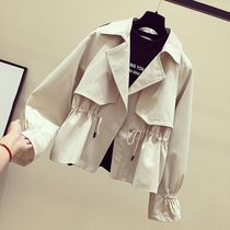 Small sub short style wind clothes women 2020 This year popular autumn clothing jacket loose 100 hitch to collect waist and thin blouses
