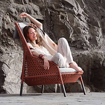 Outdoor Furniture Vine Sofa Designer Patio Sun Light House Fujitsu Leisure Outdoor Sloth Casual Rattan Chair Sofa