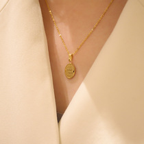 Titanium steel necklace Womens light luxury niche design sense ins tide cold wind simple temperament clavicle chain 2021 new necklace