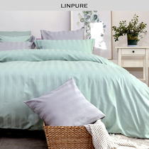 Blue Platinum Jacquard Four Pieces Of Pure Color Vegetarian Color Embroidery Bed Kit 80s Spring Summer 1 8 m Quilt Cover Light Extravagant Elegant