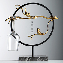 Modern wine rack ornaments Chinese creative hanging goblet red wine cup holder upside down household wine shelf