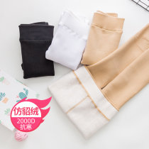 Girls leggings thickened velvet spring and autumn and winter childrens pantyhose White flesh color practice light leg artifact dance socks