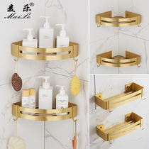 Nordic drawing gold toilet rack corner non-perforated bathroom storage triangle basket toilet corner frame space aluminum