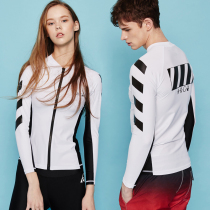 Korean couple swimsuit Men and women zipper split jellyfish top Long-sleeved surf suit quick-drying sunscreen wetsuit jacket