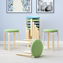 Small stool solid wood round stool chair fashion simple high stool wooden bench home table stool small bench