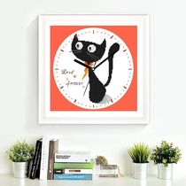 Cross stitch clock 2021 New Line embroidery living room bedroom cat wall clock simple embroidery small pieces embroidered manual novice