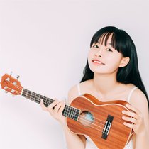 Tom Jukri Beginner School 23 Inch Starter Peach Blossom Heart Wood Veneer TUC200 Guitar 26 Student Children Adults