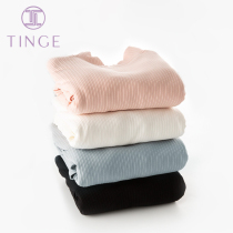 TINGE A winter double layer womens high collar thermal underwear womens cotton base shirt autumn and winter models