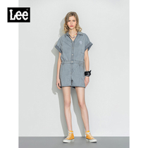 Lee Mall The Same Section 22 Spring Summer New Pint Light Grey Bat Sleeve One-piece Shorts Women LWB002499101-235