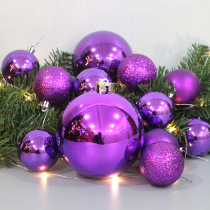 Purple electroplating ball Christmas ball Christmas decorations large ball Christmas tree pendant hanging ball matte bright ball