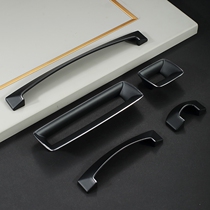 Modern black handle cabinet door light luxurious cupboard door handle drawer American minimalist cabinet lengthened handle zinc alloy