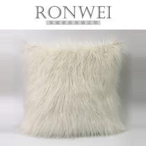 Beige blanket imitation wool plush luxury sofa living room plush pillow cushion Bedside soft bag cover