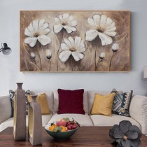 Oil Painting Hand Painted American Peony Flowers Modern Living Room Background Wall Decoration Painting Xuanguan Cabinet Banner Hanging Painting Restaurant Mural Painting