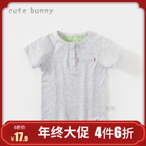 cutebunny baby summer clothes 1-3 year old boy thin short sleeve T-shirt baby cotton short sleeve bottoming shirt foreign style