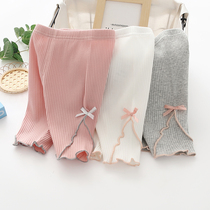 Girls summer beating underpants white 70% baby foreign air pants female baby elastic cotton edge outside wearing shorts tide