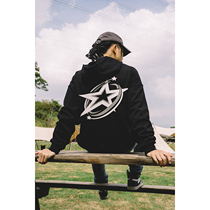 AIRWAY National Tide Hip Hop Couple Men and Women Star Hoodie Tide Brand Hooded Top Trunk Street Loose Sweater