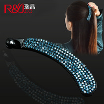 Korean small banana clip vertical clip hair accessories rhinestone non-slip ponytail clip hairpin Korean headdress hairclip adult