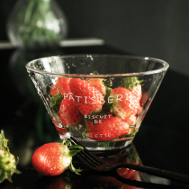 Small fresh French letters Glass salad bowl Small soup bowl Beveled hat bowl Glass bowl Baking mixing bowl