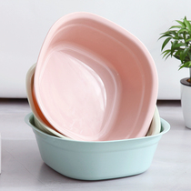 Household square thick washbasin baby children bath basin plastic basin washing foot wash basin A