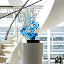 Hotel lobby water spray sculpture ornaments light luxury high-end model room entrance living room elevator entrance art decorations