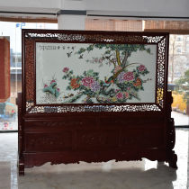 Jingdezhen ceramic porcelain plate painting with frame decorative painting flowers blossom rich Chinese hanging painting hanging screen living room decoration crafts