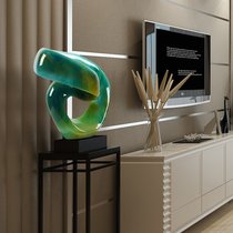 Glass fiber reinforced plastic sculpture custom imitation jade ornaments New Chinese jade green craft boutique club soft binding contrived