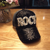 Tide brand new female spring and summer Diamond sequin baseball cap parent-child leisure Joker breathable tide fashion sunshade cap