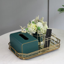 Tissue box living room light luxury soft with coffee table tray set model room storage box napkin box jewelry