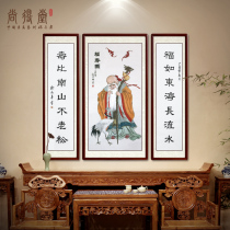 Shangde Tang Zhongtang painting living room hanging painting Rural Hall famous house original Chinese painting manuscript framed Fu Shou painting
