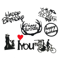 520 decoration all the way with you cake card male god happy birthday cake flag romantic bicycle couple