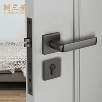 Zhangs hardware modern door lock indoor bedroom door lock mute magnetic suction split lock white wooden door pure copper lock