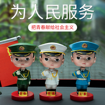 Automobile Navy Air Force Armed Police Veterans Doll Ornaments in the car center console mens personality commemorative decorations