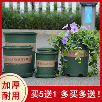 New Short Fat Gallon Flower Pot Plastic Green Crescent Moon Season Multimeat Large Caliber Clear Cabin Special Price Thickened Gallon Basin Tray