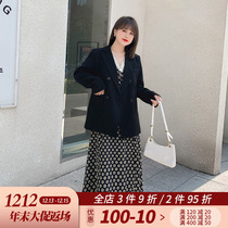 Ling Dajang women's clothing spring suit 2021 new suit jacket fairy dress suit fat sister mm downage