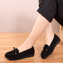 Old Beijing Cloth Shoes Women Summer All Black Shoes Workshoes Soft Base Work Summer Comfort Black Not Tired Feet Long Standing Work Shoes