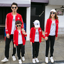 Net red parent-child clothing new Chaoyichuanjia family three four mother and daughter mother and child clothing family portrait sports suit