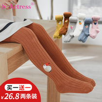 Girls Pantyhose Spring and Autumn Thin Childrens Leggings Pure Cotton Baby White Pantyhose Winter Girls Practice Dance Socks